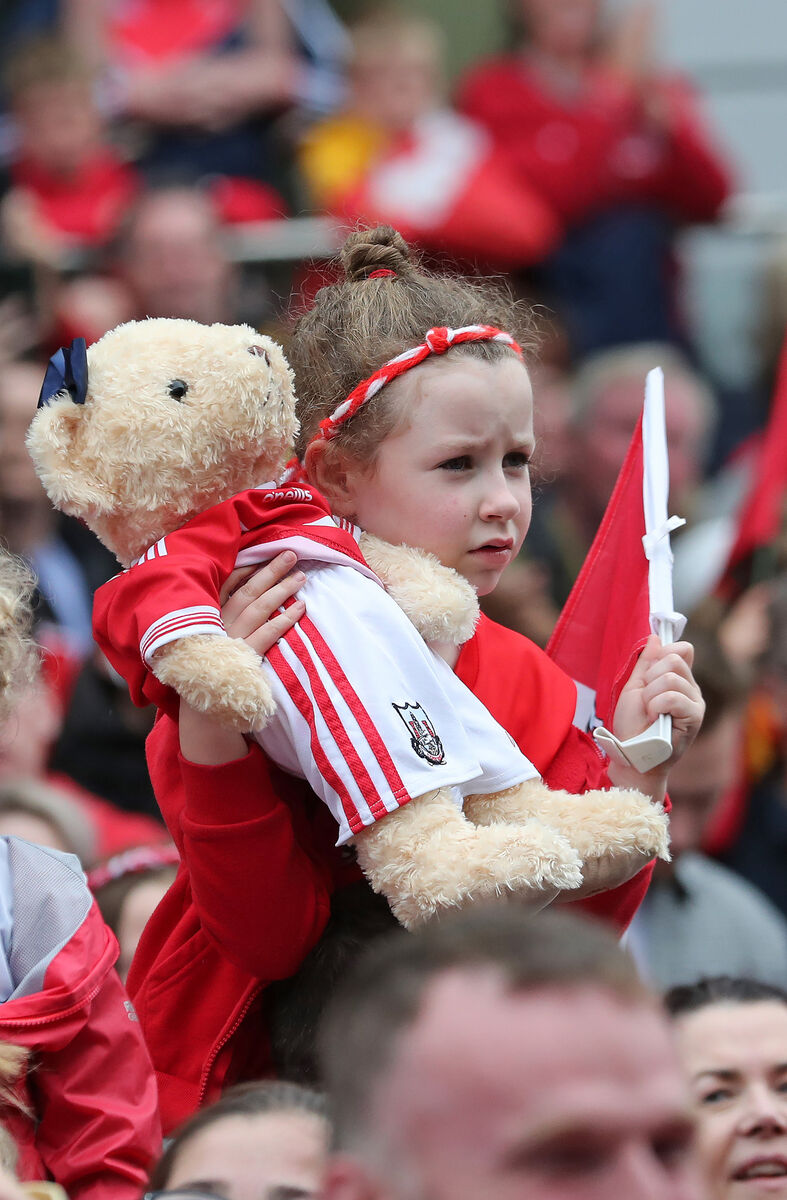 Cheering on the Cork camogie heroes. Cheering on the Cork camogie heroes.