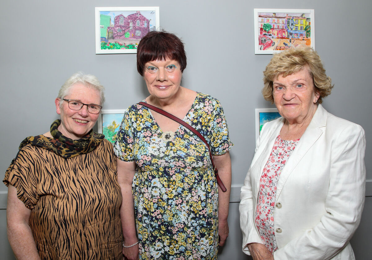 Hannie Corkery, artist Patricia O'Sullivan and Evelyn McSweeney at the opening of an art exhibition by residents of St Colman’s House, Macroom. Picture: David Creedon Hannie Corkery, artist Patricia O'Sullivan and Evelyn McSweeney at the opening of an art exhibition by residents of St Colman’s House, Macroom. Picture: David Creedon