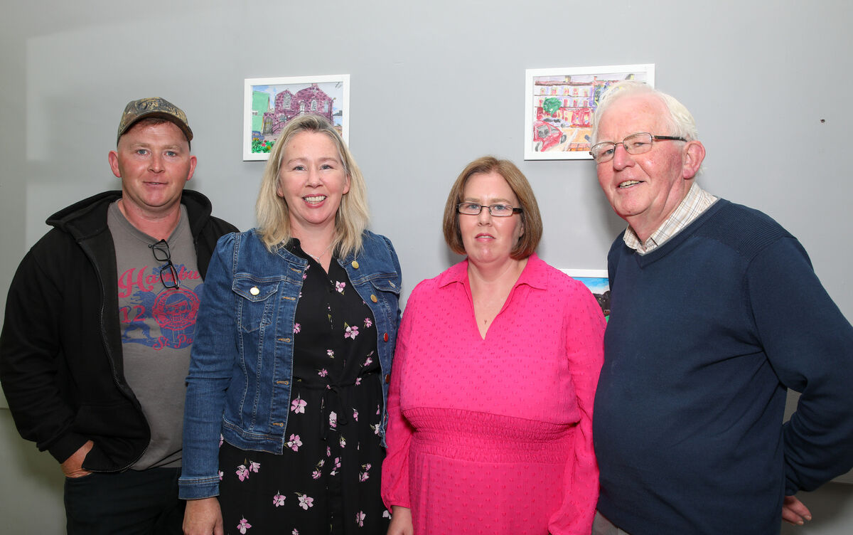 Brendan, Ellen, Deirdre and Bert Murthy at the opening of an art exhibition by residents of St Colman’s House, Macroom. Picture: David Creedon Brendan, Ellen, Deirdre and Bert Murthy at the opening of an art exhibition by residents of St Colman’s House, Macroom. Picture: David Creedon