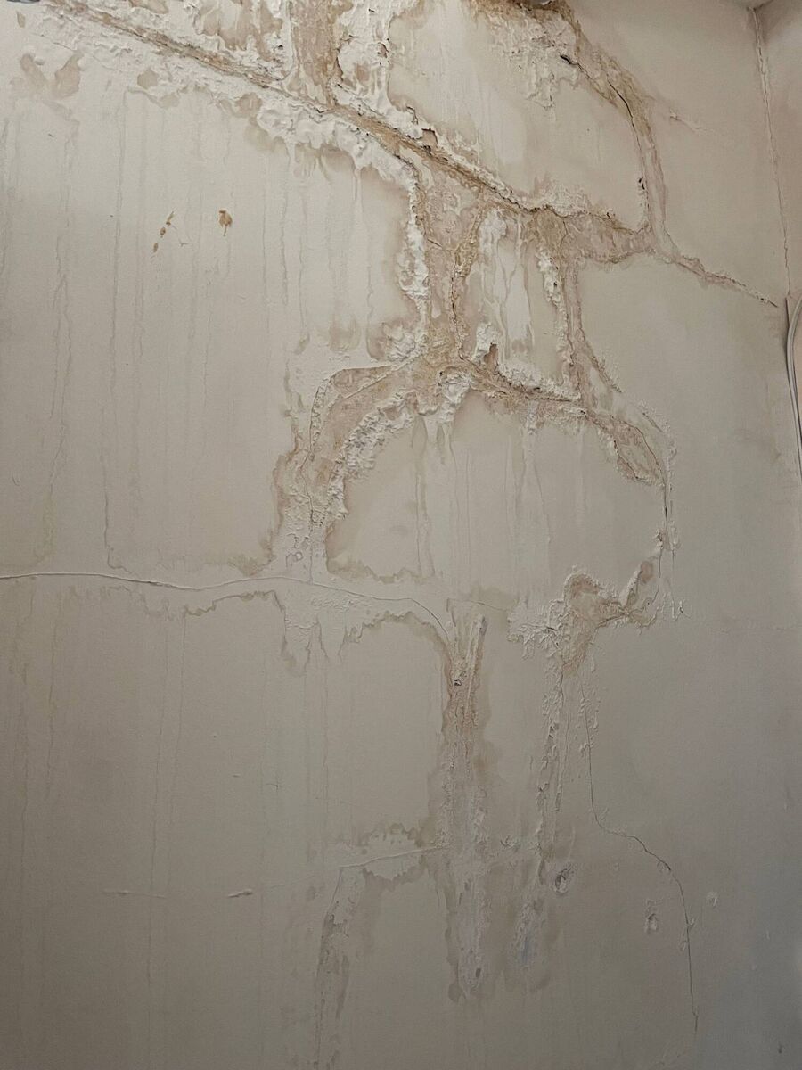 A wall inside the apartment complex at Fort Street. A wall inside the apartment complex at Fort Street.