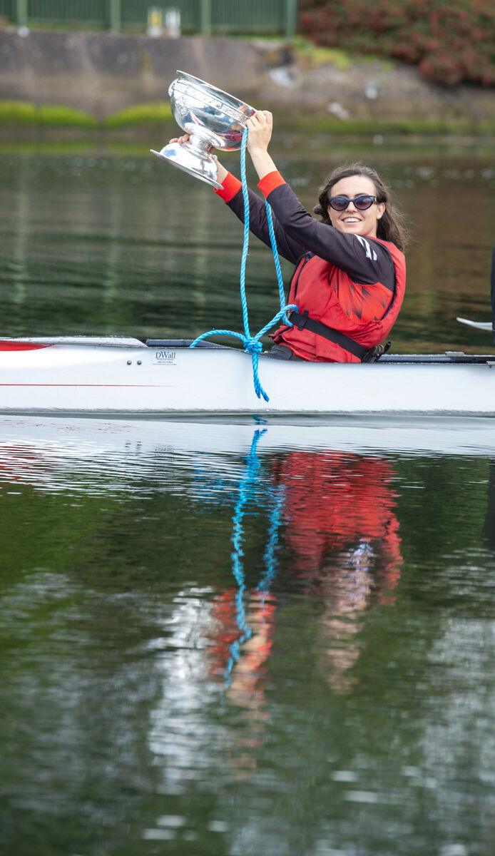 Hannah Looney on Kennedy Quay with the O'Duffy Cup. Picture: Dan Linehan