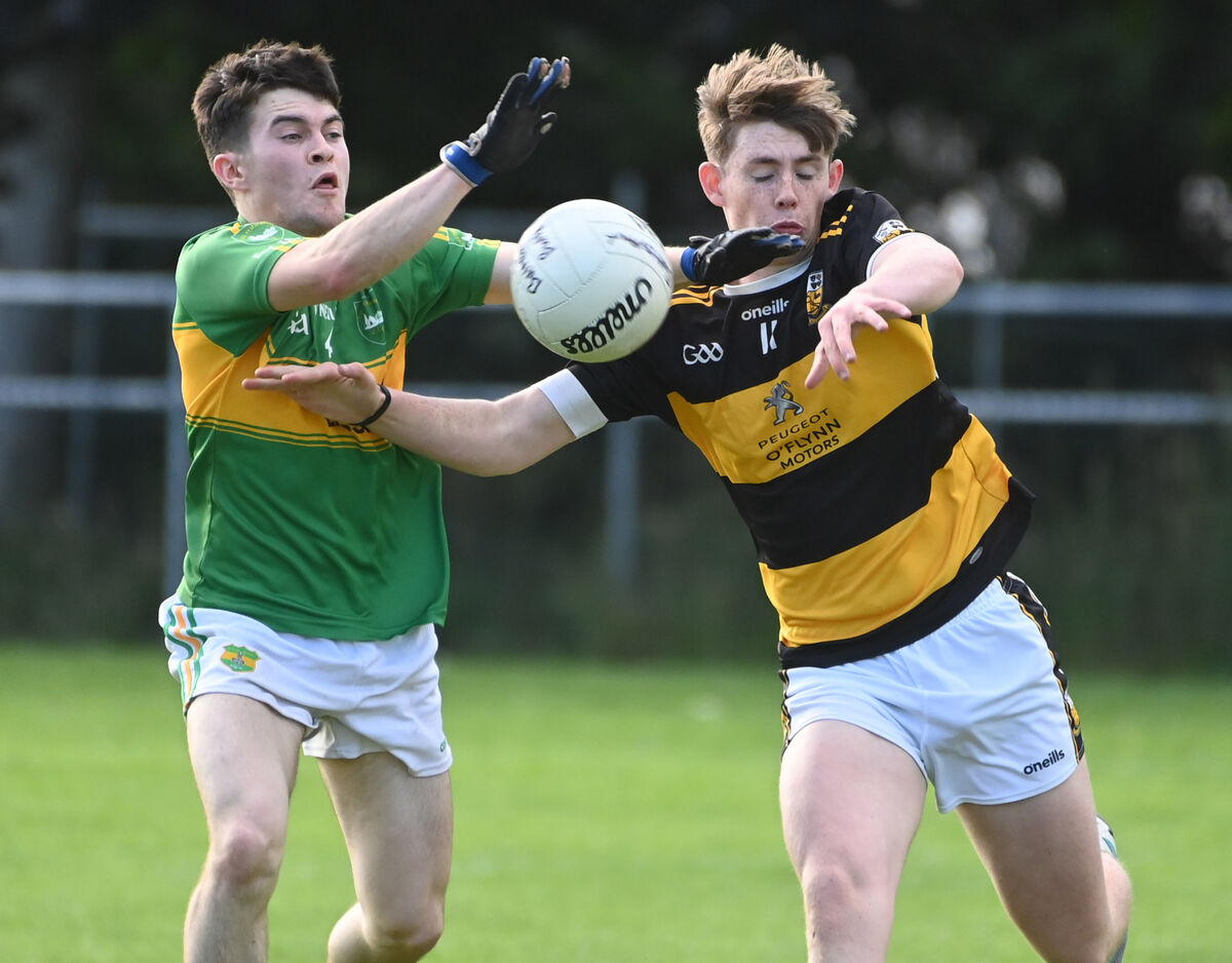 Kilmurry's Gearoid O'Mahony and Buttevant's David Hanlon tussle for the ball during the Cork Credit Unions Division 6 League final at Millstreet back in July. Picture: Eddie O'Hare Kilmurry's Gearoid O'Mahony and Buttevant's David Hanlon tussle for the ball during the Cork Credit Unions Division 6 League final at Millstreet back in July. Picture: Eddie O'Hare
