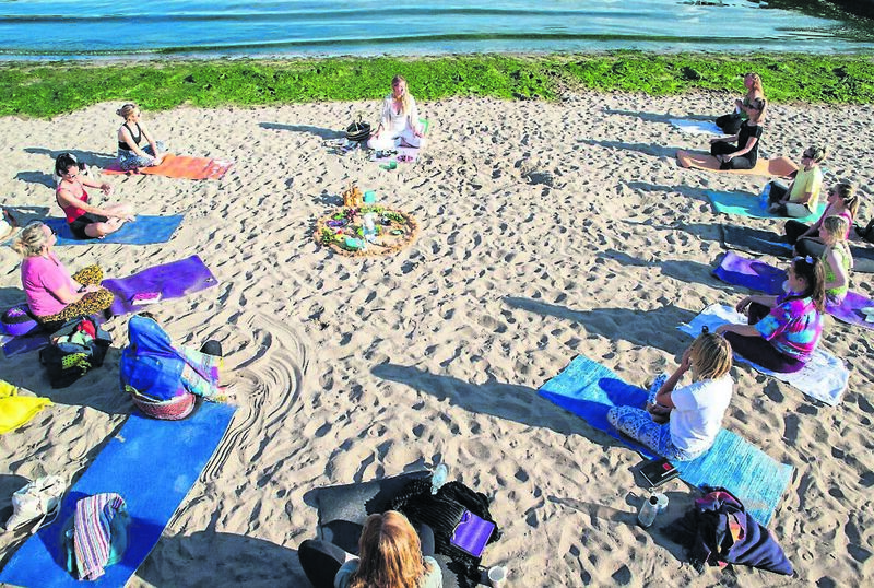 A women’s circle held by Fiona Loughran at Robert’s Cove. A women’s circle held by Fiona Loughran at Robert’s Cove.
