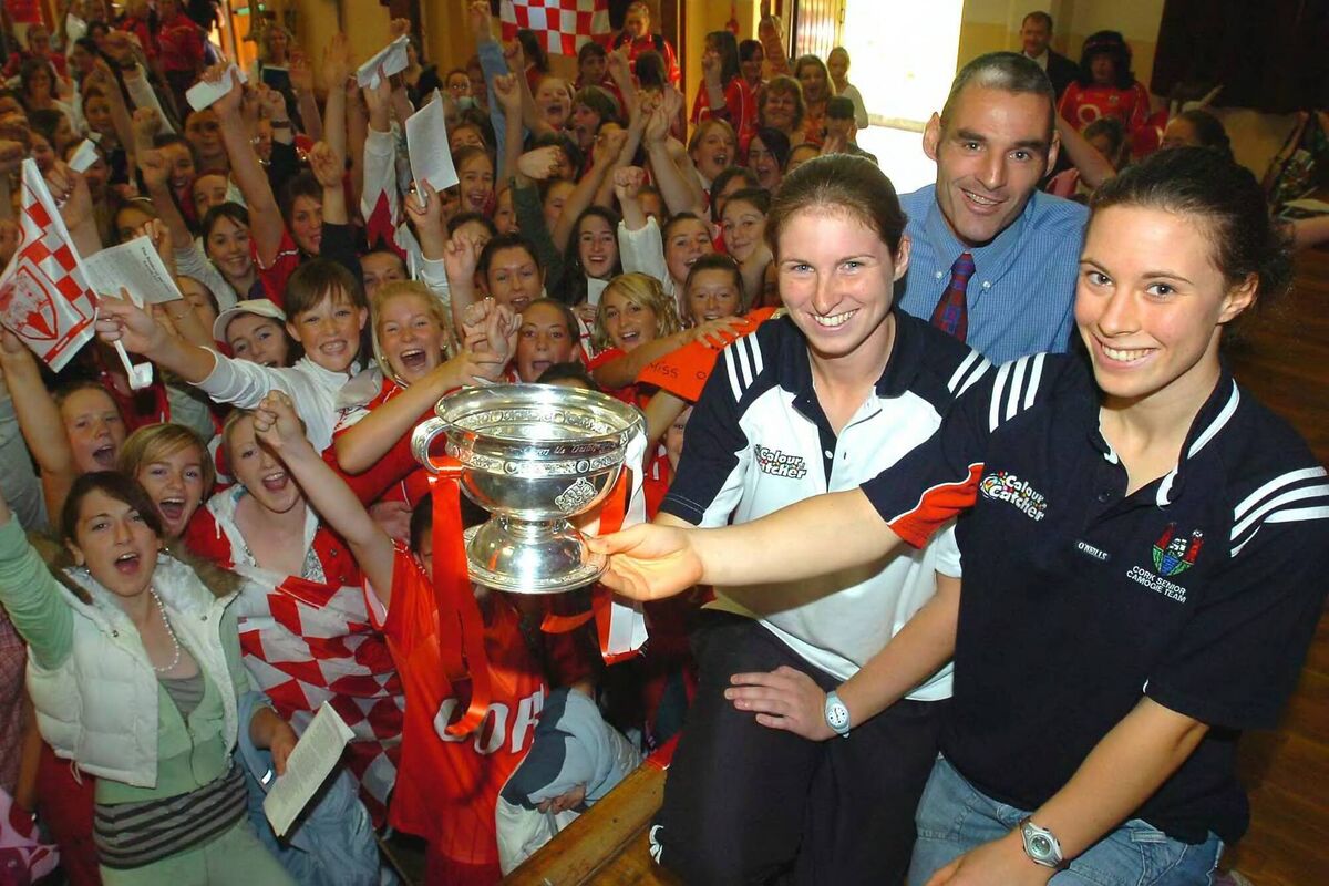 The girls of North Presentation Secondary school give Cork Camogie All-Ireland winning players Amanda O'Regan and Caitriona Foley a big cheer when they visited the school with the O'Duffy Cup in 2006. Picture: Larry Cummins The girls of North Presentation Secondary school give Cork Camogie All-Ireland winning players Amanda O'Regan and Caitriona Foley a big cheer when they visited the school with the O'Duffy Cup in 2006. Picture: Larry Cummins