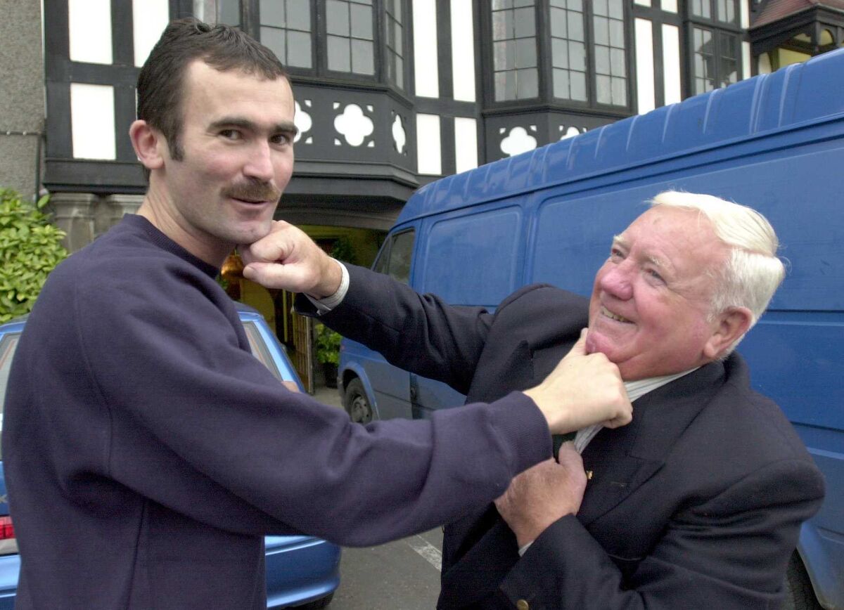 Irish Olympic boxer Michael Roche getting some tips from a youthful Connie Morrissey at the reception in Beamish & Crawfords to mark his seventy fifth birthday, with family and friends from the Falvey Health Studios.Picture: Richard Mills. Irish Olympic boxer Michael Roche getting some tips from a youthful Connie Morrissey at the reception in Beamish & Crawfords to mark his seventy fifth birthday, with family and friends from the Falvey Health Studios.Picture: Richard Mills.