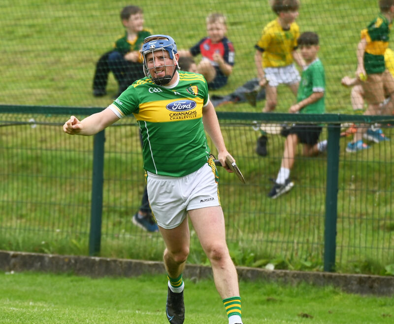 Newtownshandrum's Jamie Coughlan celebrates his second goal against Kanturk. Picture: Eddie O'Hare
