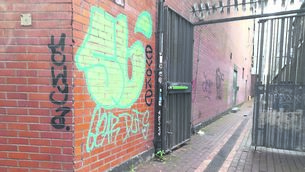 <p class="contextmenu internal_Caption">VANDALISM: Examples of graffiti photographed by Kathriona Devereux on her travels around Cork city.</p>