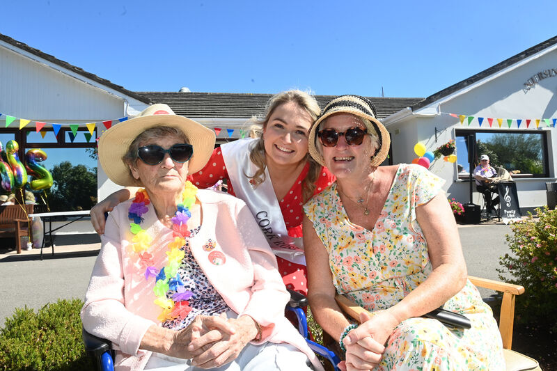 Kate Shaughnessy, staff member and Cork Rose 2023 with Nora Carroll, Ballincollig and daughter Helen Keeffe at the Summer Party celebrations on the 25th anniversary of Norwood Grange Nursing Home in Ballinora, Waterfall. Picture:Larry Cummins Kate Shaughnessy, staff member and Cork Rose 2023 with Nora Carroll, Ballincollig and daughter Helen Keeffe at the Summer Party celebrations on the 25th anniversary of Norwood Grange Nursing Home in Ballinora, Waterfall. Picture:Larry Cummins