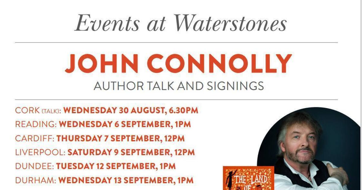 Waterstones Cork to host An Evening with renowned author, John Connolly - Vimarsana News