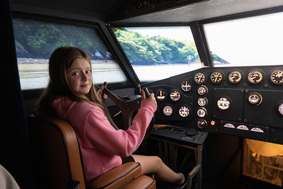 Saoirse Kane at The Foynes Flying Boat Museum, inside the replica B314 flying boat and radio room in the original terminal building!