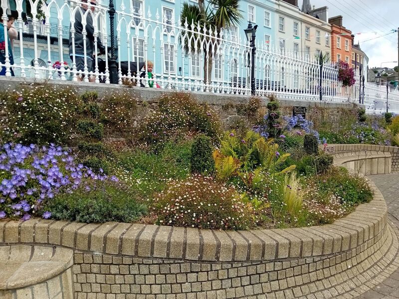 Beds bursting with colour.