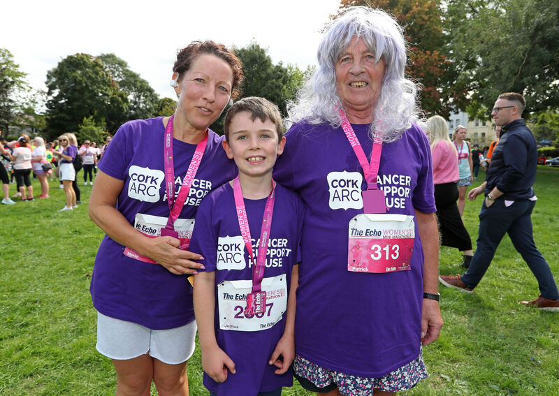Marie and Joshua Cronin Hackett with Pat Cronin taking part in aid of Cork Arc Cancer Support House. Picture: Jim Coughlan. Marie and Joshua Cronin Hackett with Pat Cronin taking part in aid of Cork Arc Cancer Support House. Picture: Jim Coughlan.