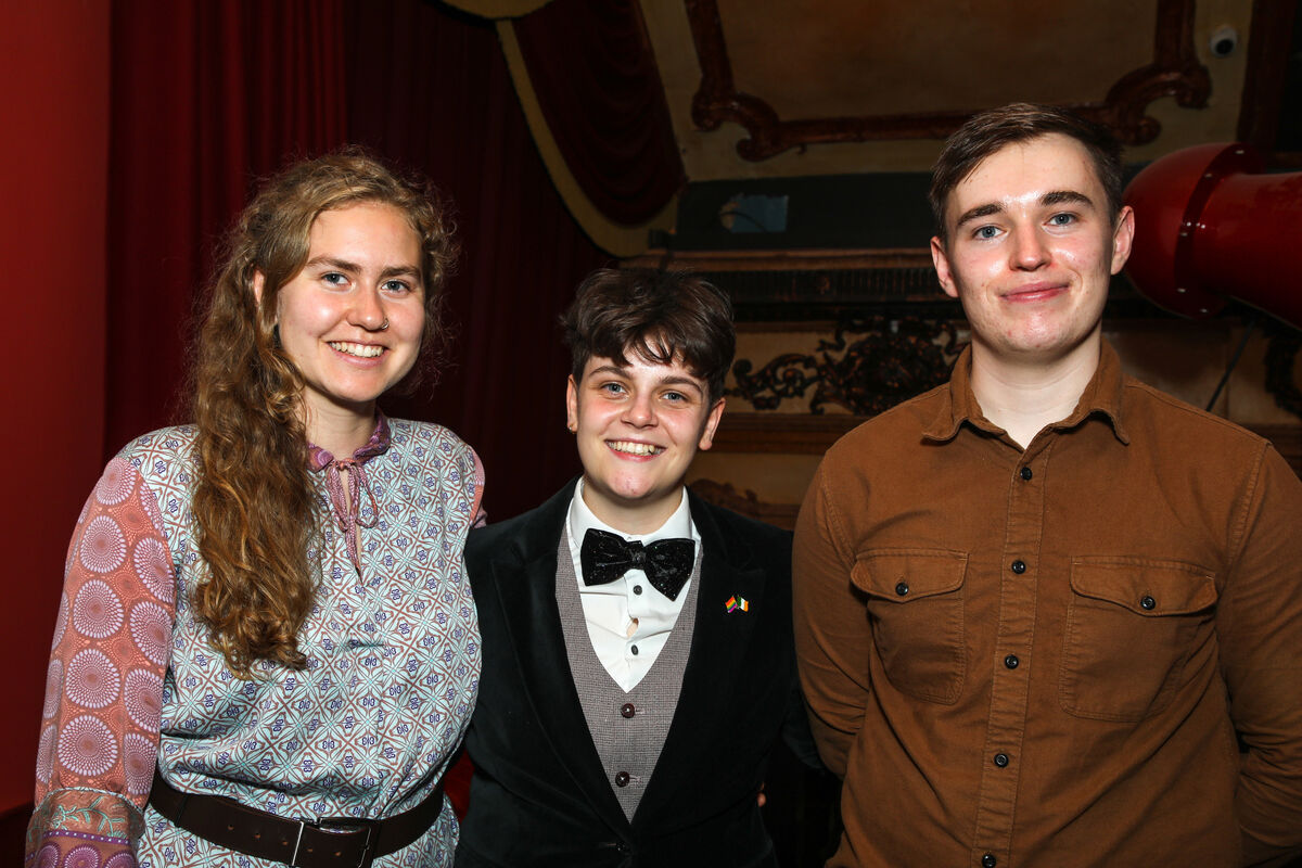 Kimaya Tegtmeyer, Audio Post Production, Alana Daly Mulligan, Producer and Luke K. Murphy, Director at the film premiere of the new Irish film Homofónia. Picture: David Creedon