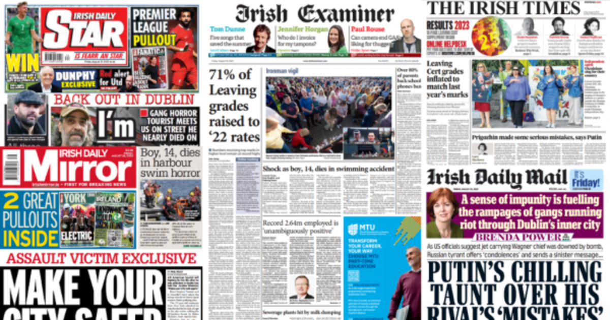 What the papers say: Friday's front pages - Vimarsana News