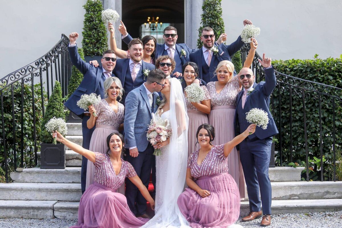 Gavin’s two brothers-in-law and four close friends were at his side: Killian, Malik, Aaron, Ricky, Phil and Sean. Nephew Zach was page boy. Gavin’s two brothers-in-law and four close friends were at his side: Killian, Malik, Aaron, Ricky, Phil and Sean. Nephew Zach was page boy.