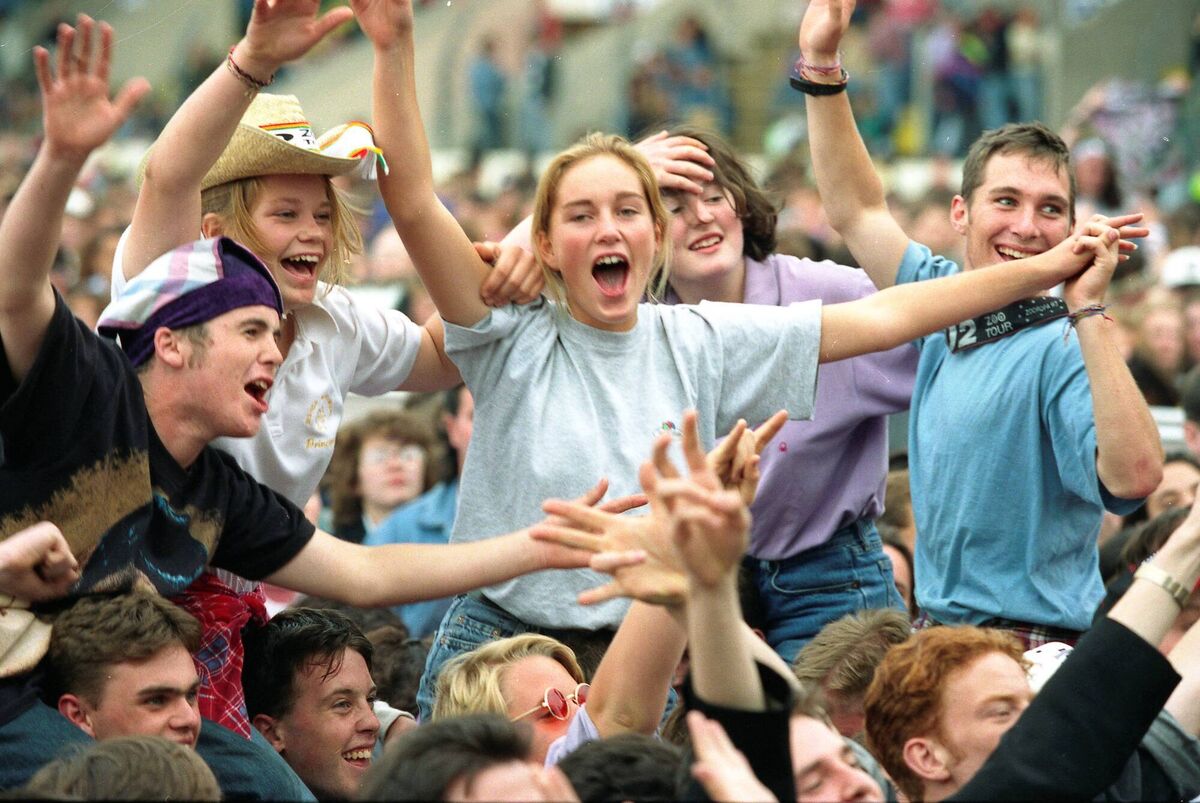 Fans at the U2 concert. Fans at the U2 concert.
