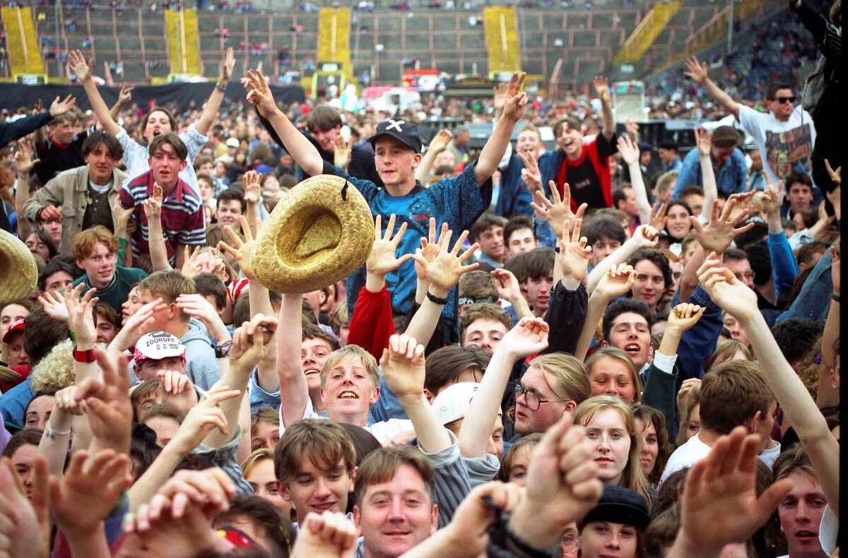 Fans at the U2 concert. Fans at the U2 concert.
