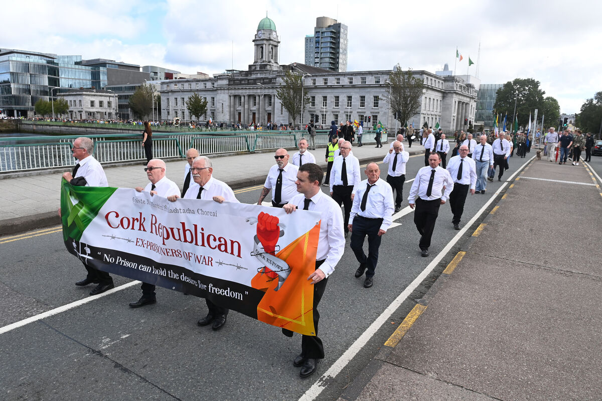 Cork Republican Ex-Prisoners of War banner is carried at the 2023 National Hunger Strike Commemoration. Picture: Larry Cummins  Cork Republican Ex-Prisoners of War banner is carried at the 2023 National Hunger Strike Commemoration. Picture: Larry Cummins