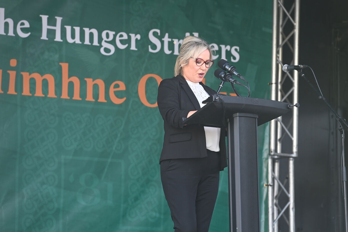 The 2023 National Hunger Strike Commemoration took place in Cork today with thousands marching from Kennedy Quay to the National Monument, Grand Parade Cork where the keynote speaker was Michelle O’Neill (pictured). Picture: Larry Cummins The 2023 National Hunger Strike Commemoration took place in Cork today with thousands marching from Kennedy Quay to the National Monument, Grand Parade Cork where the keynote speaker was Michelle O’Neill (pictured). Picture: Larry Cummins