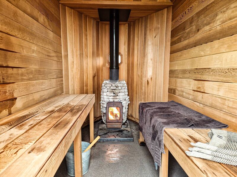  A glimpse of Mike's sauna in between clients on a busy Sunday morning. Picture: Richard Gordon 