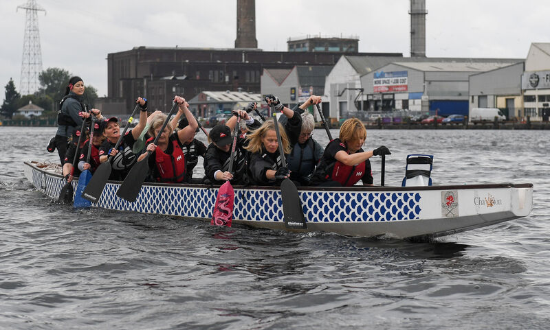  One of the Cork Dragons paddling teams in training for the upcoming Rebel Regatta. Picture: David Keane