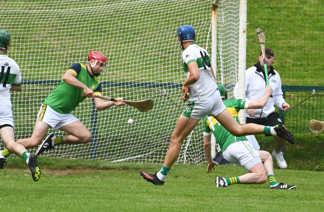 Newtown goalkeeper James Bowles saves from Kanturk's Colin Walsh. Picture: Eddie O'Hare