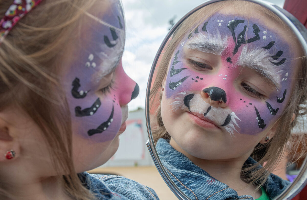 Abbie Lawlor from Drimoleague admiring her painted face. Picture: Howard Crowdy Abbie Lawlor from Drimoleague admiring her painted face. Picture: Howard Crowdy