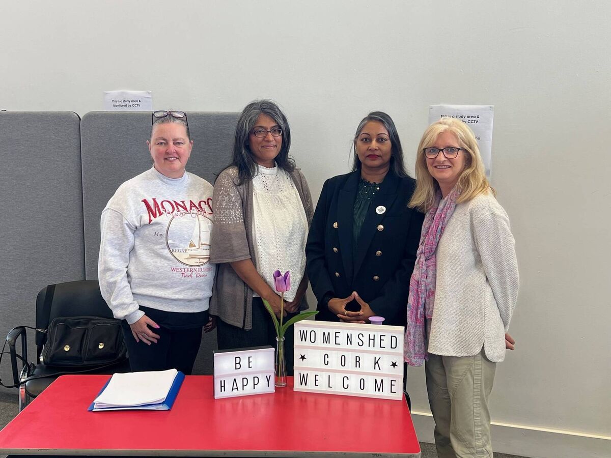 Valerie O’Mahony, Subha Priya, Shantie Tedjai-Carroll and D. Kelleher at the information day at Carrigaline Library recently for Cork South Lee Women's Shed. Valerie O’Mahony, Subha Priya, Shantie Tedjai-Carroll and D. Kelleher at the information day at Carrigaline Library recently for Cork South Lee Women's Shed.