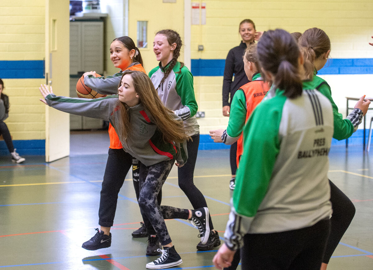 First year pupils playing basketball in the school gym at Presentation Secondary School, Ballyphehane, Cork. Picture: Dan Linehan First year pupils playing basketball in the school gym at Presentation Secondary School, Ballyphehane, Cork. Picture: Dan Linehan