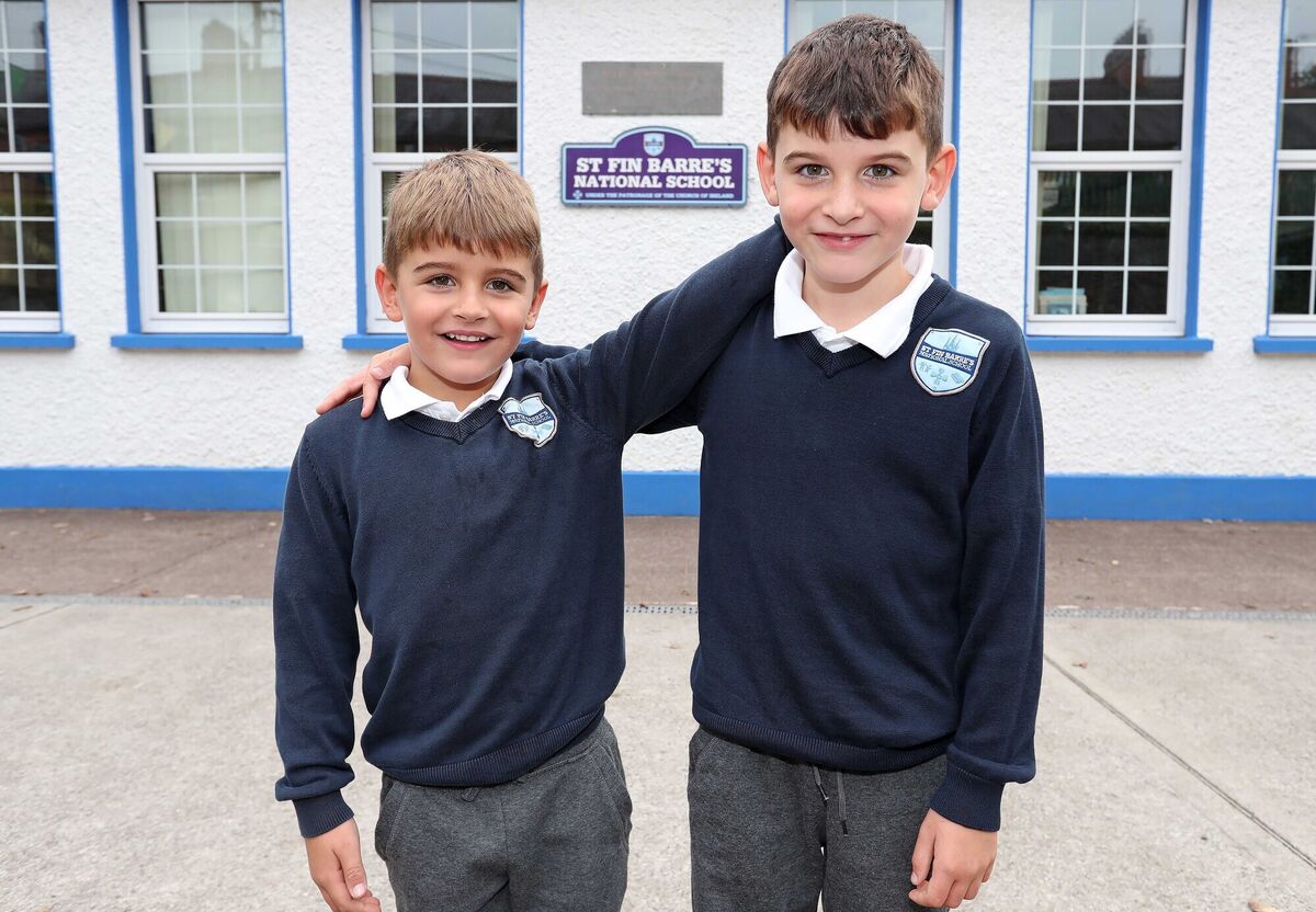 Junior Infant, Donnacha Mastarantoni with Senior Infant brother, Darragh Mastarantoni at St Fin Barre's National School, Gillabbey Terrace, Cork. Picture: Jim Coughlan. Junior Infant, Donnacha Mastarantoni with Senior Infant brother, Darragh Mastarantoni at St Fin Barre's National School, Gillabbey Terrace, Cork. Picture: Jim Coughlan.