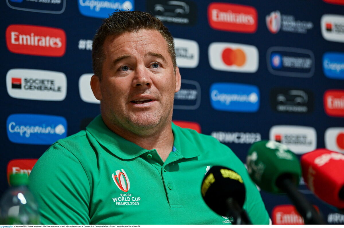 National scrum coach John Fogarty during an Ireland rugby media conference at Complexe de la Chambrerie in Tours, France. Photo by Brendan Moran/Sportsfile National scrum coach John Fogarty during an Ireland rugby media conference at Complexe de la Chambrerie in Tours, France. Photo by Brendan Moran/Sportsfile