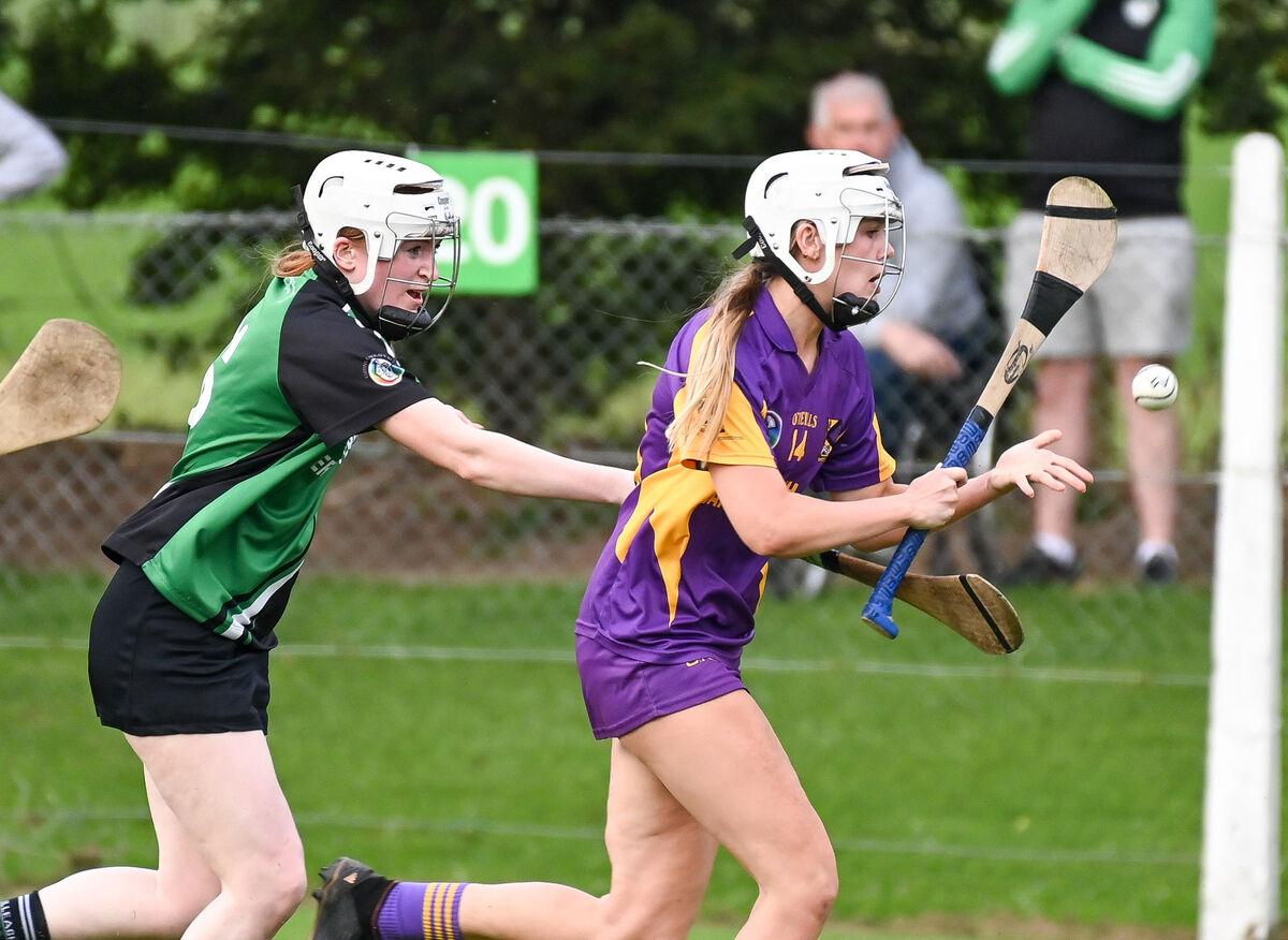 St Catherine’s Niamh O'Regan is chased by Killeagh's Sarah Kent, during their SE Systems Senior Camogie Championship clash at Rostellan. St Catherine’s Niamh O'Regan is chased by Killeagh's Sarah Kent, during their SE Systems Senior Camogie Championship clash at Rostellan.