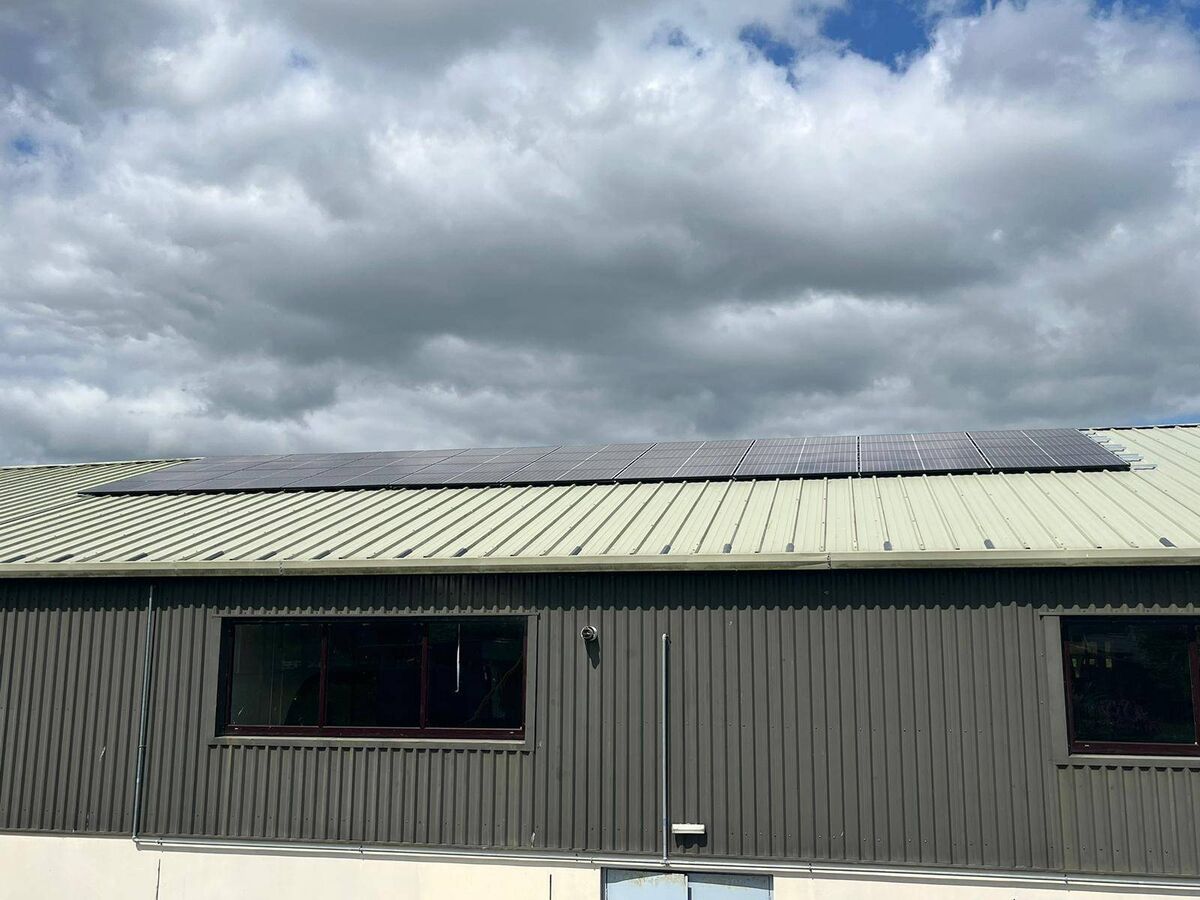 The new solar panels that were recently installed on the pavilion in Charlie Hurley Park, Bandon. The new solar panels that were recently installed on the pavilion in Charlie Hurley Park, Bandon.