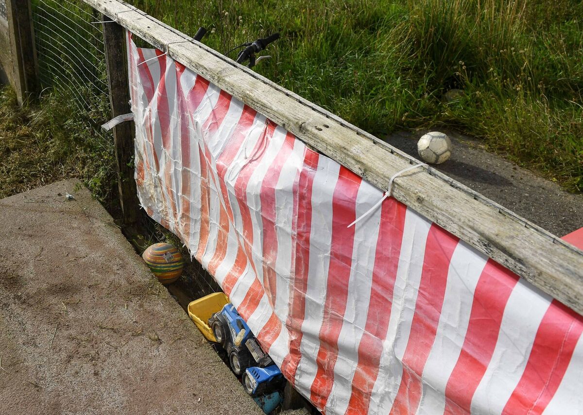  An area where a concrete wall fell down at the Glentrasna estate in The Glen.Picture: David Keane.