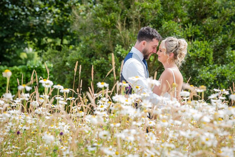 The couple were delighted that the sun came out on their wedding day, as they really wanted to have the ceremony outdoors.