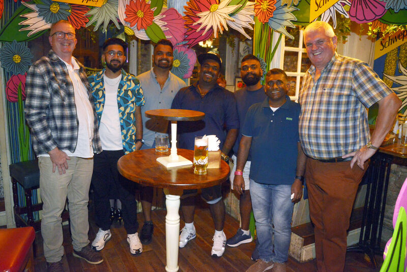Pictured at the Cork VFI 'End Of Summer' BBQ at Dwyer's Washington Street was Martin Mayburry from the Parkway Hotel Dunmanway and his Kitchen staff on their night out. Picture Denis Boyle