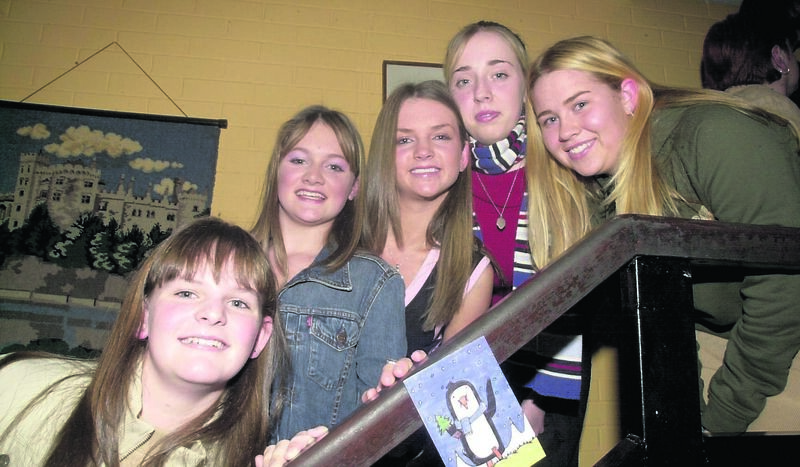 Denise Duggan, Heather Collins, Susan McCoy, Fiona O'Mahony and Jennifer Ryan pupils from Rathpeacon National School modeling some clothes at a special fundraising fashion show in aid of their new school at the Sunset Ridge Hotel in 2003.