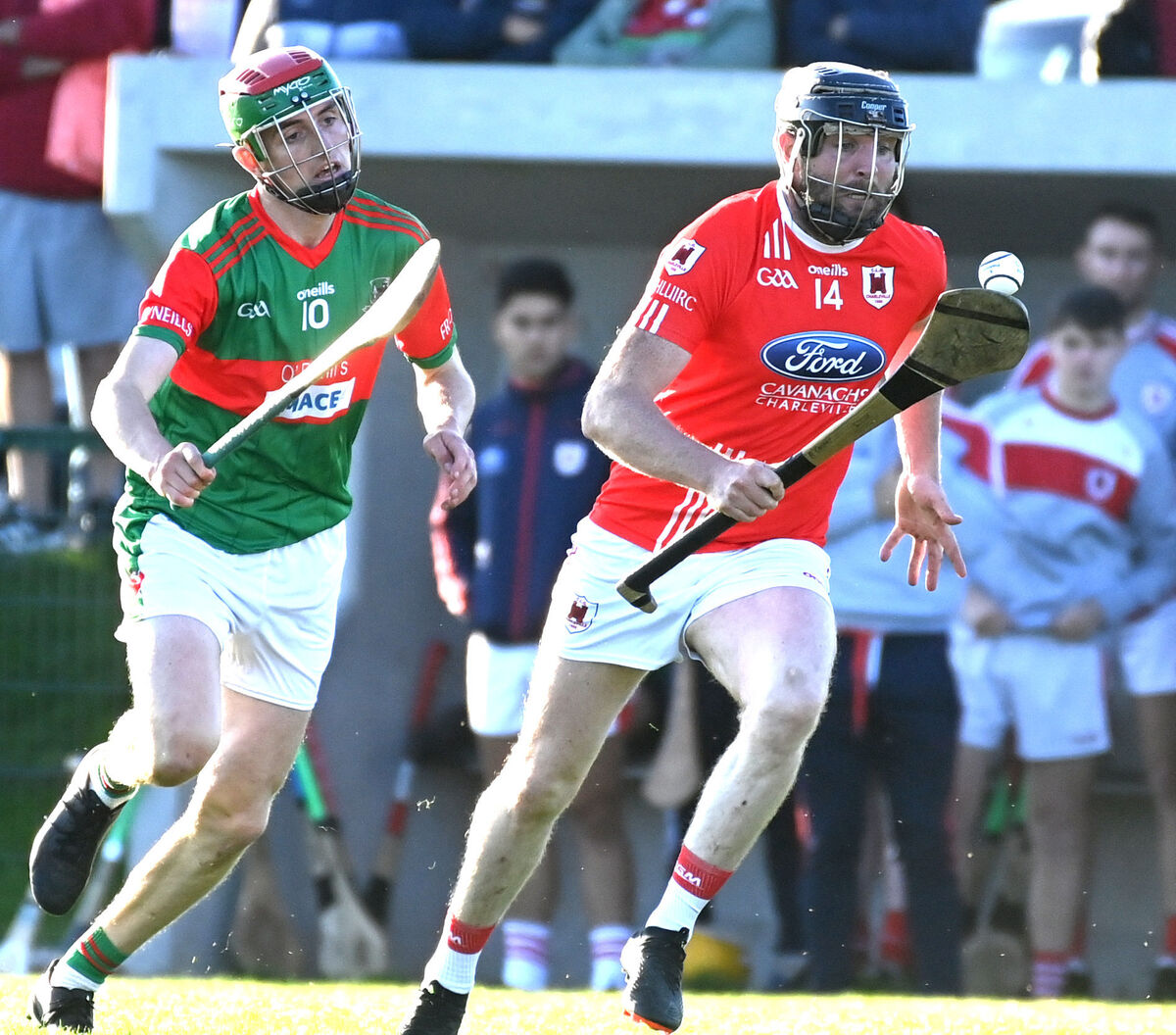 Charleville's Andrew Cagney racing away from Fr O'Neill's Joe Millerick during the Premier SHC at Rathcormac last month. Picture: Eddie O'Hare