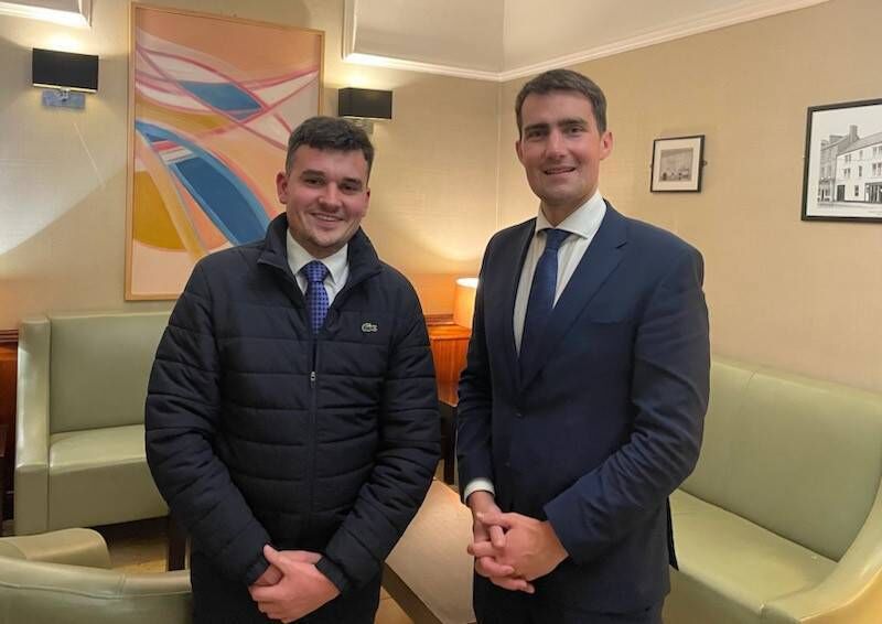 Nelius Cotter Ógra Fianna Fáil member pictured with Minister Jack Chambers. Nelius Cotter Ógra Fianna Fáil member pictured with Minister Jack Chambers.