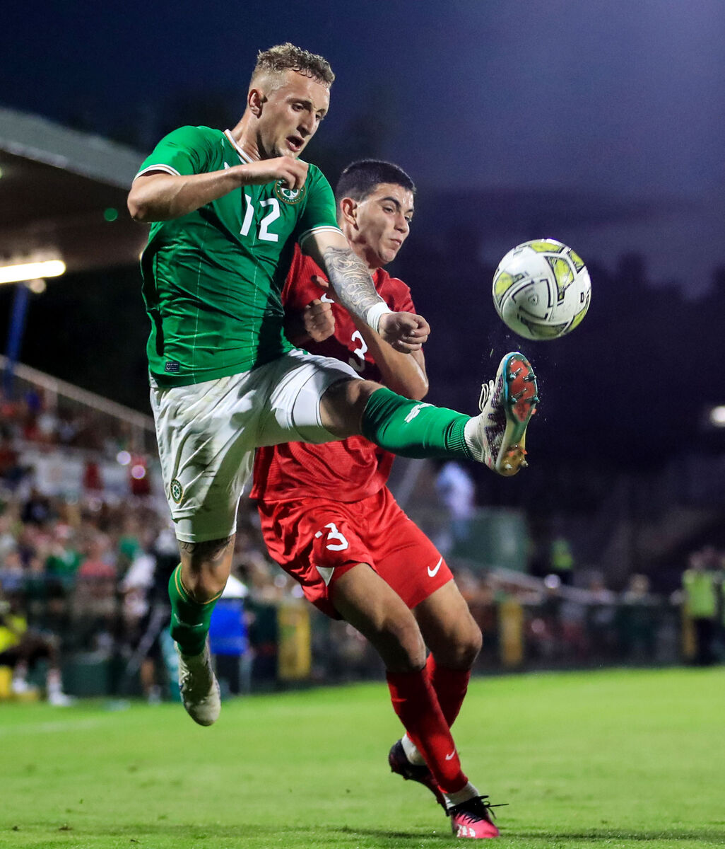 Ireland's Sam Curtis with Yasin Ozcan of Turkey. Picture: INPHO/Evan Treacy Ireland's Sam Curtis with Yasin Ozcan of Turkey. Picture: INPHO/Evan Treacy