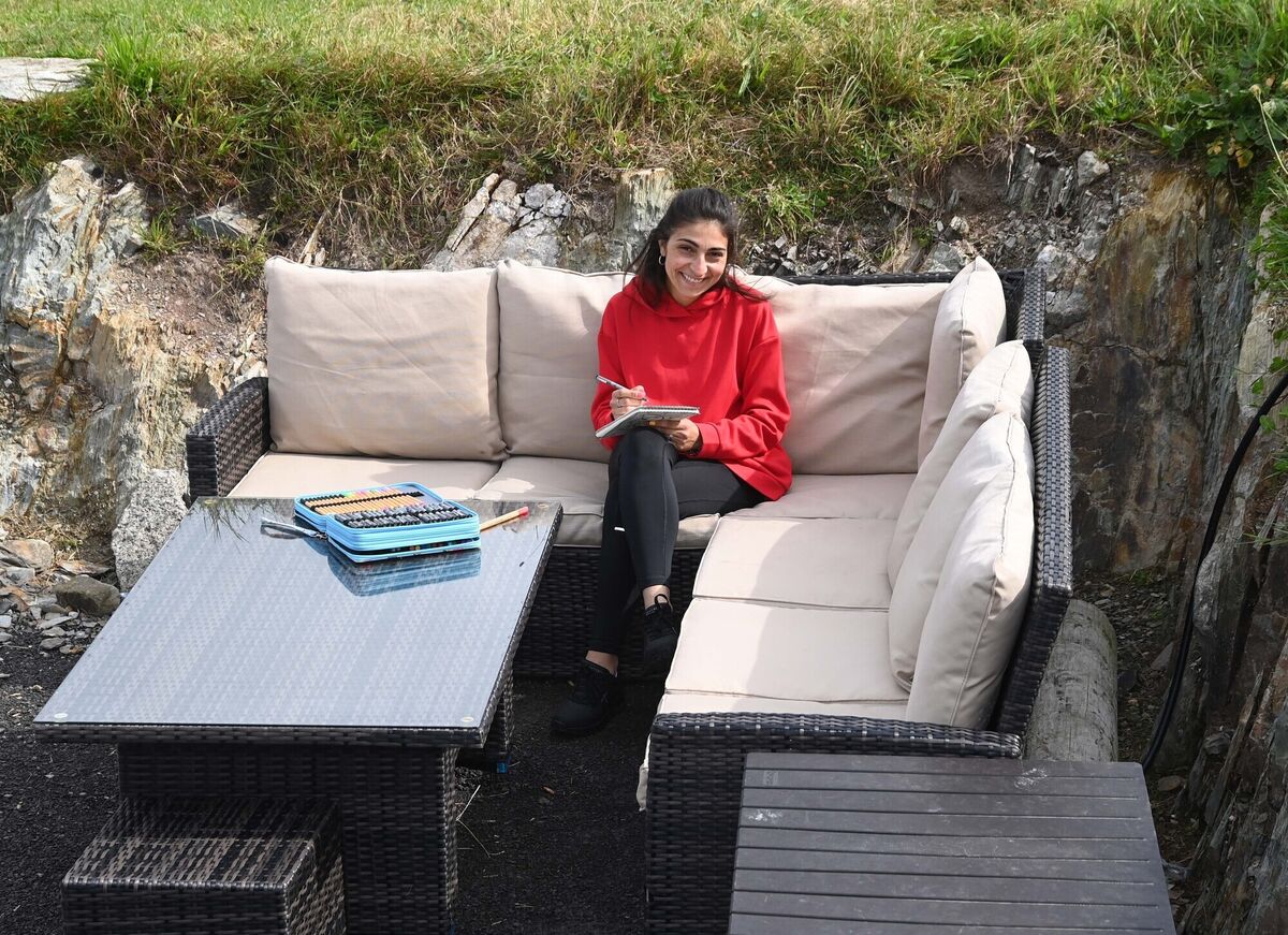 Claudia Meloni with a sketch pad on Heir Island in West Cork. Picture Denis Minihane Claudia Meloni with a sketch pad on Heir Island in West Cork. Picture Denis Minihane