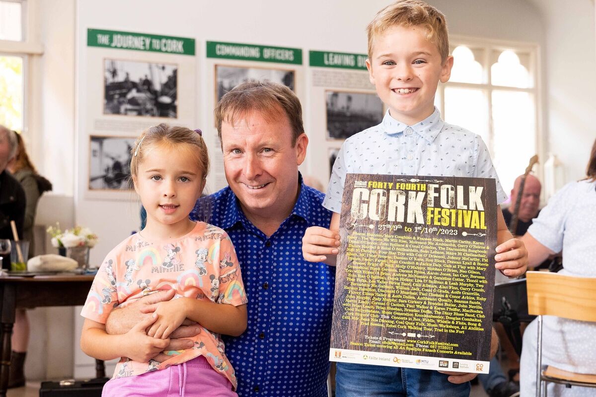 Éabha, Ger and Jack Murphy, Ballygarvan, Co. Cork pictured at the launch of Cork Folk Festival.  Picture: Alison Miles / OSM PHOTO
