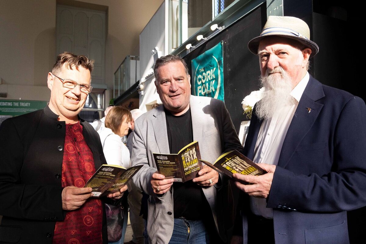 Allin Gray, Irish Association Youth Orchestras, Cllr. Dan Boyle, Cork City Council and Mick Hannigan, Indie Cork pictured at the launch of Cork Folk Festival. Picture: Alison Miles / OSM PHOTO