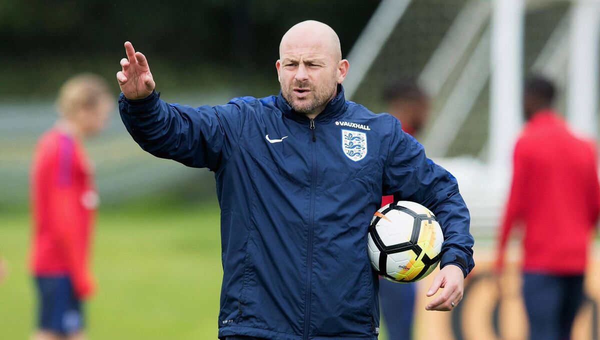 Head coach Lee Carsley gives instructions during an England U21 training session at St George's Park in Burton-upon-Trent, England. (Picture Matthew Lewis/Getty Images) Head coach Lee Carsley gives instructions during an England U21 training session at St George's Park in Burton-upon-Trent, England. (Picture Matthew Lewis/Getty Images)