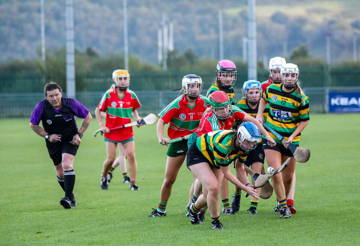 A midfield tussle between Glen Rovers and Fr O'Neill's. Picture: David Creedon A midfield tussle between Glen Rovers and Fr O'Neill's. Picture: David Creedon