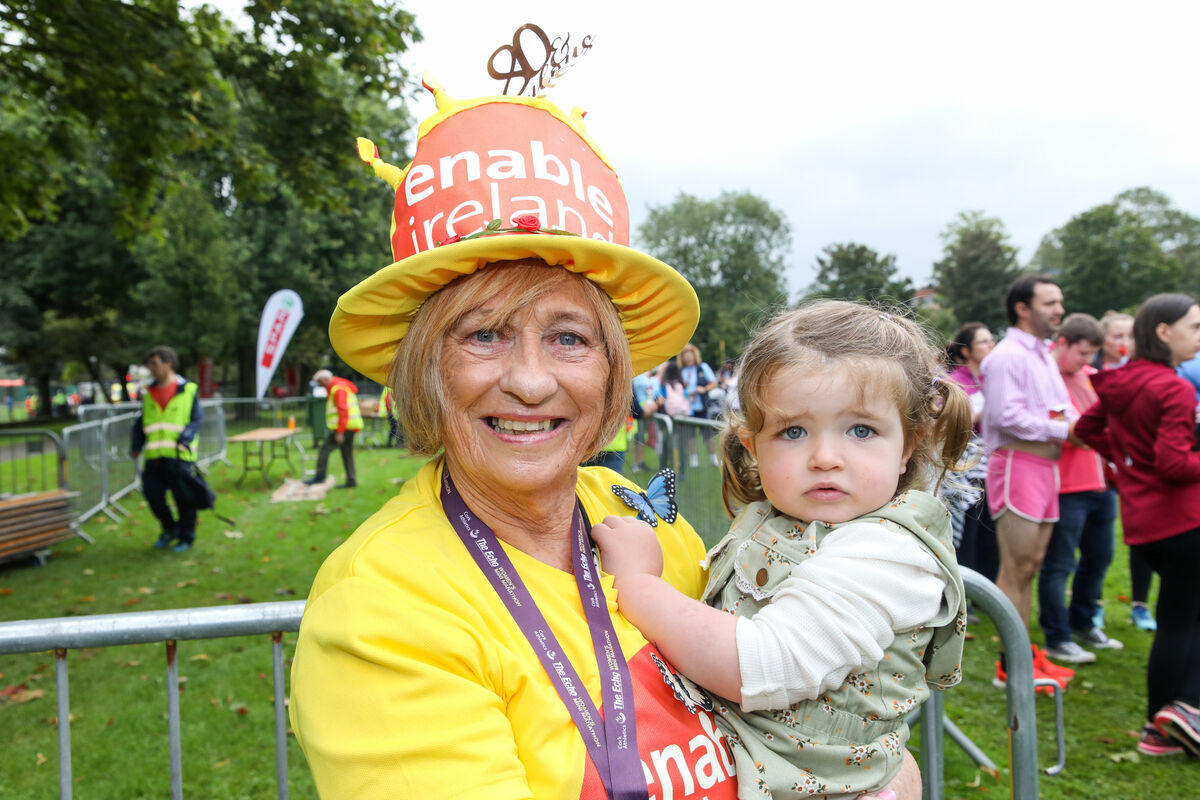 Irene Healy who ran to raise funds for Enable Ireland with Katie O'Riordan at the 42nd Echo Cork Women's Mini-Marathon in Cork City. - Picture: David Creedon