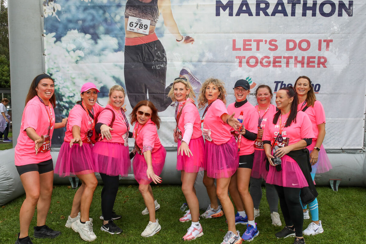 Members of the Hope to Cope group that was raising funds for supporting cancer survivors at the 42nd Echo Cork Women's Mini-Marathon in Cork City. - Picture: David Creedon