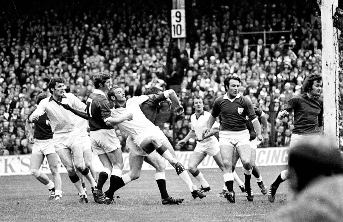 Jimmy Barry-Murphy scores one of his two goals against Galway in the 1973 All-Ireland SFC final. 
