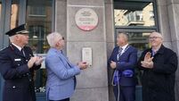 Firefighter who died on duty honoured by Tara Street Station plaque