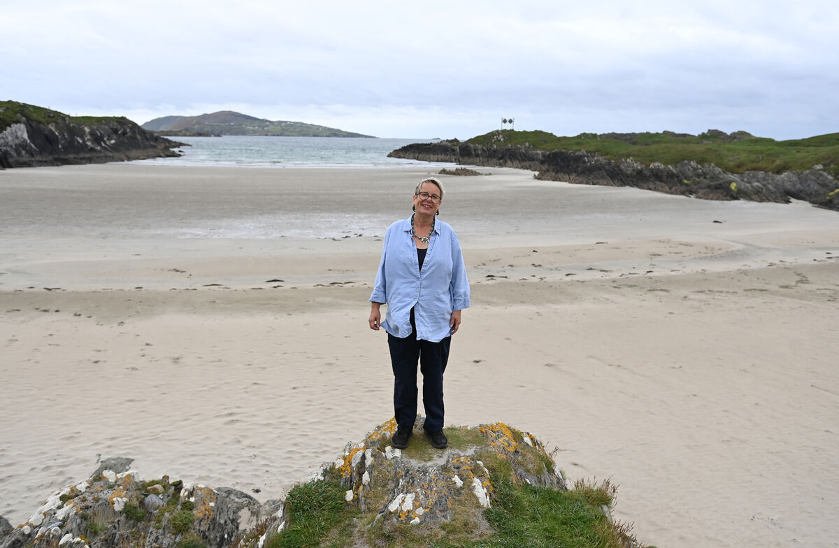 Mags pictured at Traigh Eoghan Mhor, one of the many sandy beaches on the island. Mags pictured at Traigh Eoghan Mhor, one of the many sandy beaches on the island.
